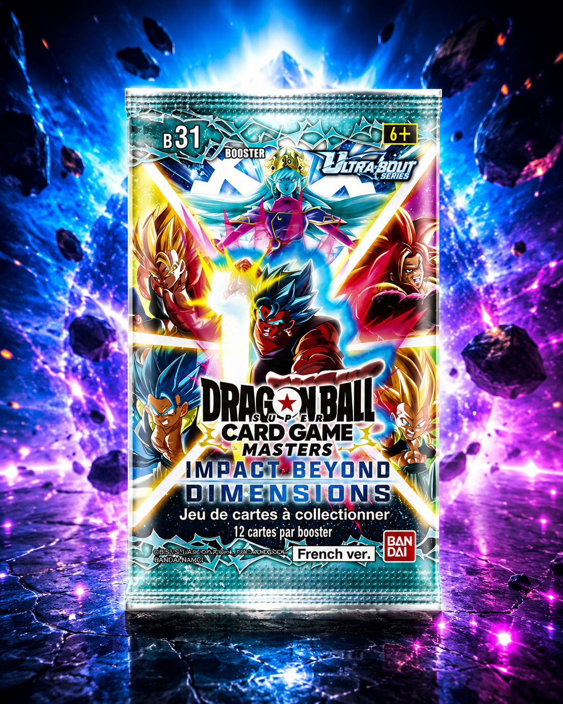 Blister de 1 booster B31 Dragon Ball Super Card Game Masters Impact Beyond Dimensions FR