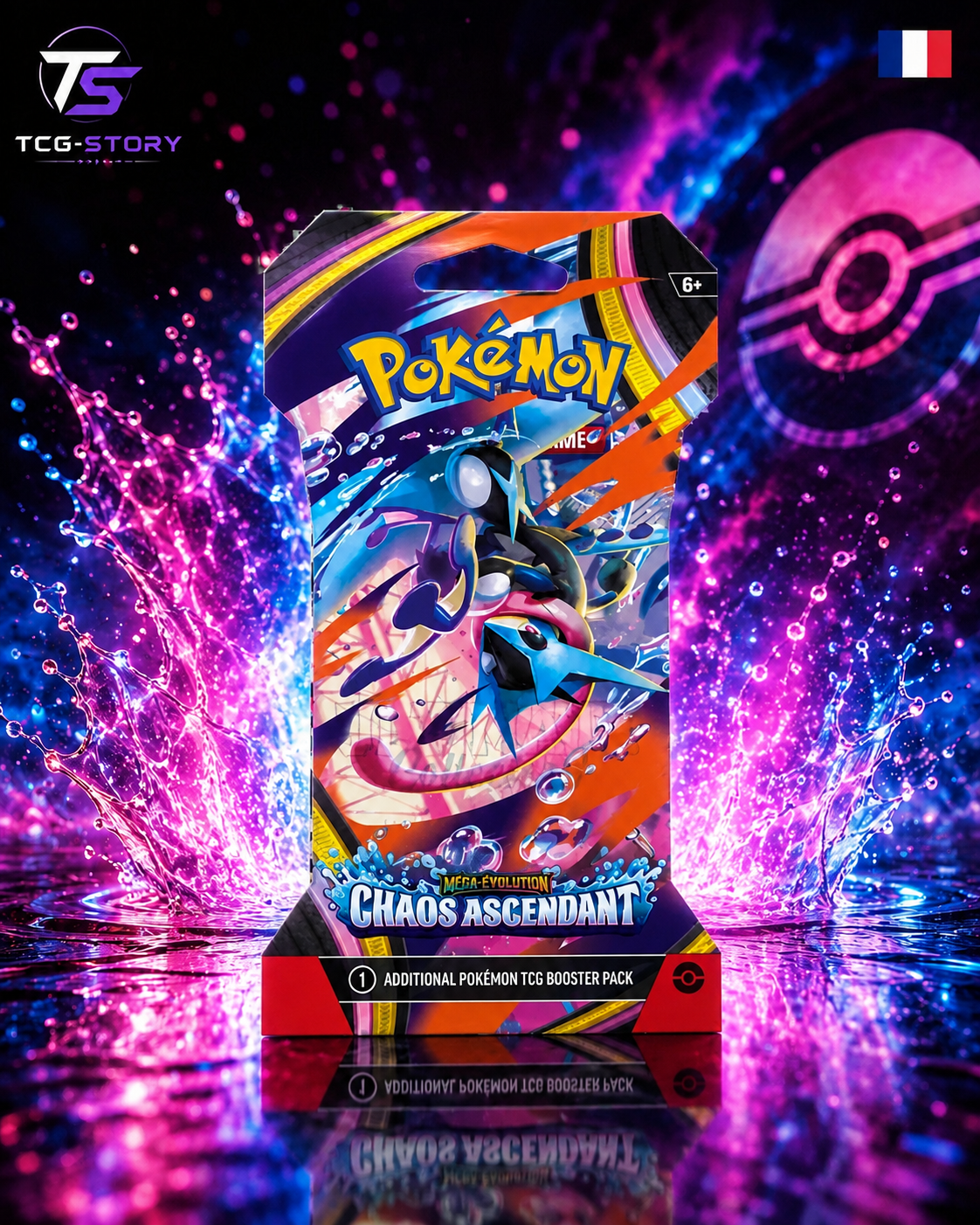 Blister de 1 Booster Pokémon CHAOS ASCENDANT ME04 FR